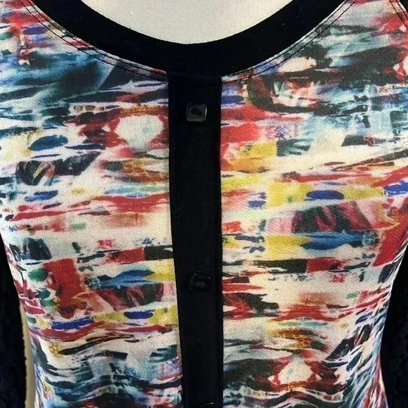 ❤️2/$50❤️[sz1]Maloka Pullover Multi Coloured Abstract Tunic Sweater Jersey Dress - Picture 6 of 10